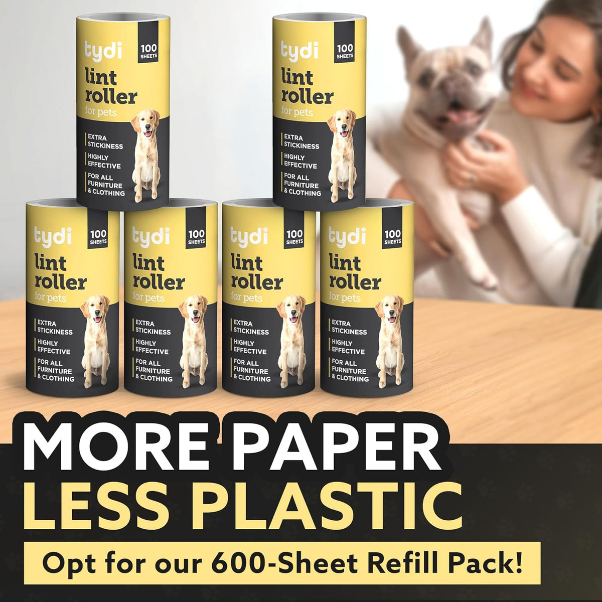 Pet Hair Lint Rollers, 1100 Sheets with 2 Handles