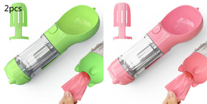 Pet Water Bottle Feeder Bowl Garbage Bag Storage Portable Pet Outdoor Travel 3 in 1 Dog Water Bottle
