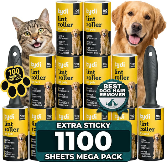 Pet Hair Lint Rollers, 1100 Sheets with 2 Handles